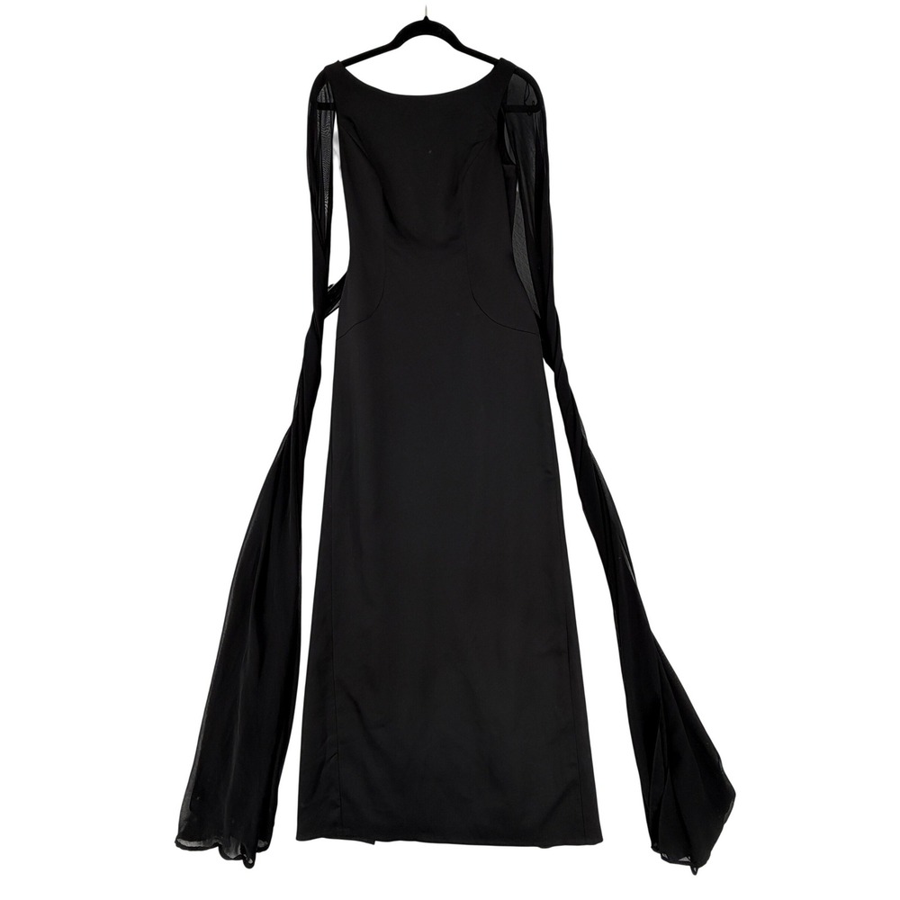 Adrianna‎ Papell Satin Column Gown with Chiffon Cape - Picture 9 of 13